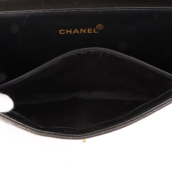 Chanel Around 1997 Made Double Face Classic Flap Top Handle Bag Black