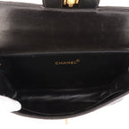 Chanel Around 1997 Made Double Face Classic Flap Top Handle Bag Black