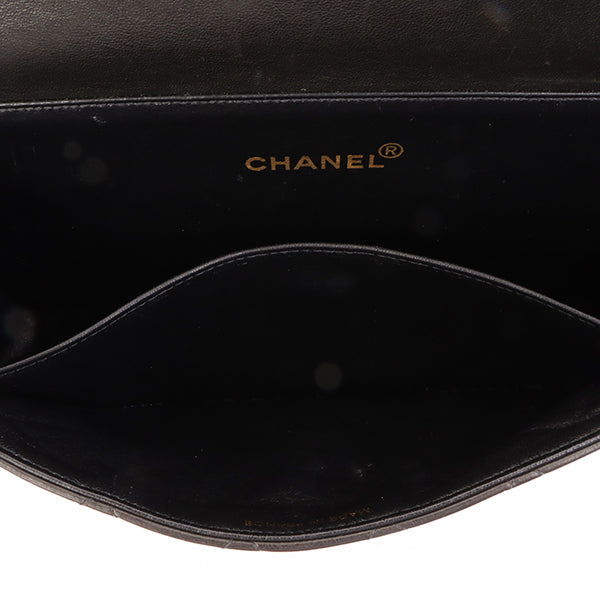 Chanel Around 1997 Made Double Face Classic Flap Top Handle Bag Black