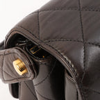 Chanel Around 1997 Made Double Face Classic Flap Top Handle Bag Black
