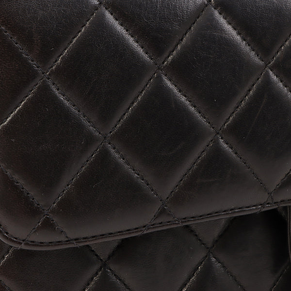 Chanel Around 1997 Made Double Face Classic Flap Top Handle Bag Black