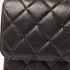 Chanel Around 1997 Made Double Face Classic Flap Top Handle Bag Black