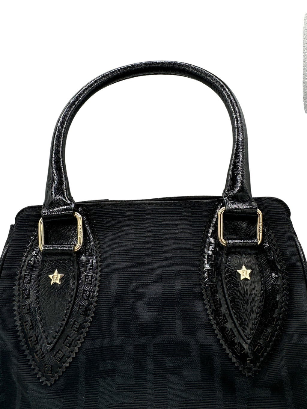 FENDI - Black Jacquard Leather Etnico Tote Bag