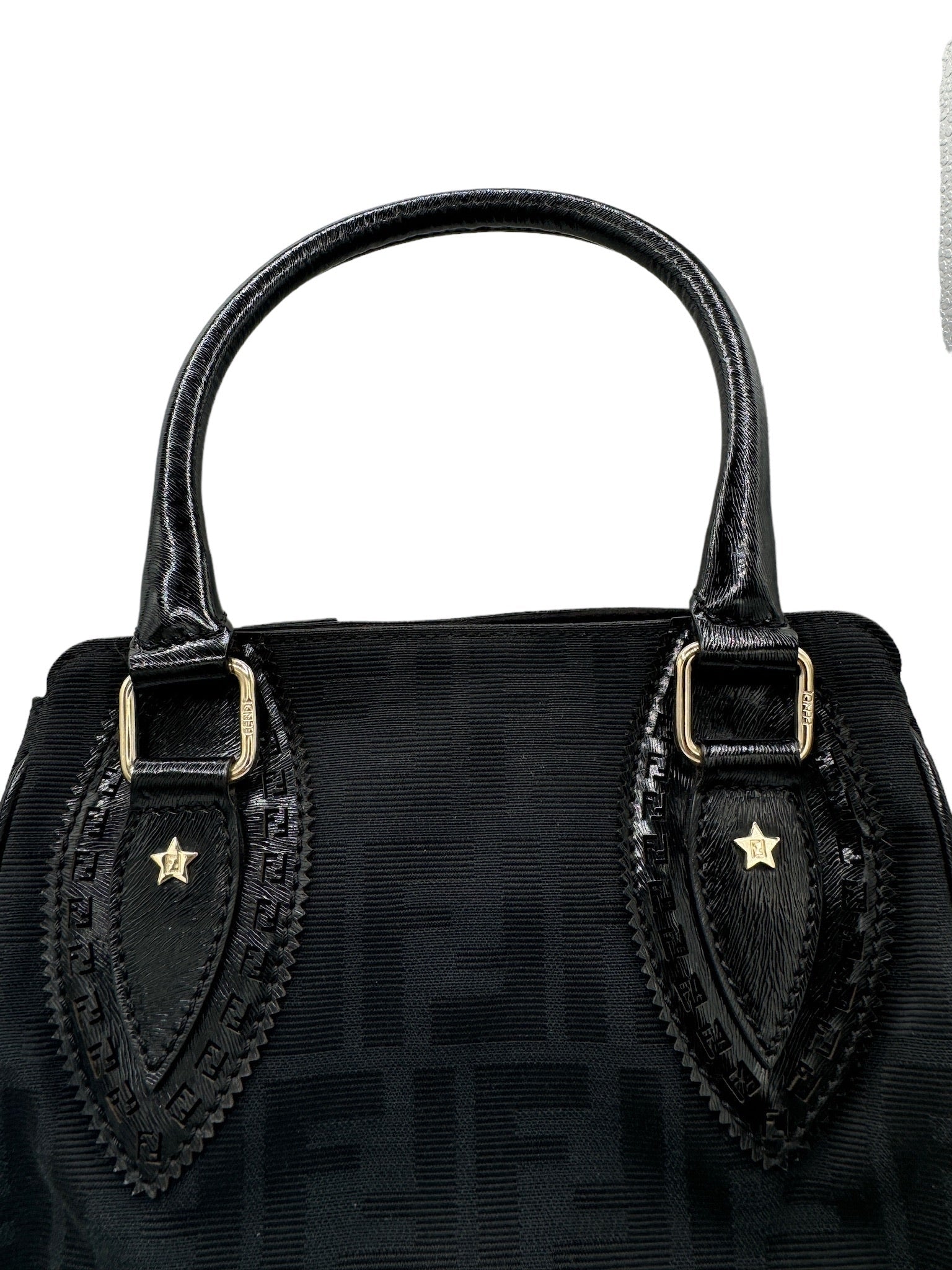 FENDI - Black Jacquard Leather Etnico Tote Bag