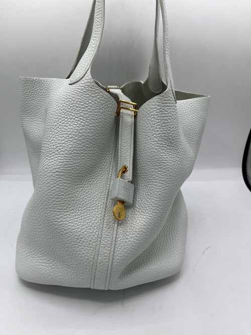 HERMES - Picotin Lock 22 White Clemence Handbag