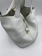 HERMES - Picotin Lock 22 White Clemence Handbag