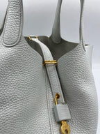 HERMES - Picotin Lock 22 White Clemence Handbag