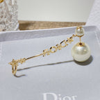 No.2709-Christian Dior Tribales Multi Pearl Gold Star Dangle Earrings