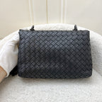Bottega Veneta BV Baby Olimpia Handbag in Black Intrecciato Lambskin and SHW