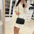 Bottega Veneta BV Baby Olimpia Handbag in Black Intrecciato Lambskin and SHW