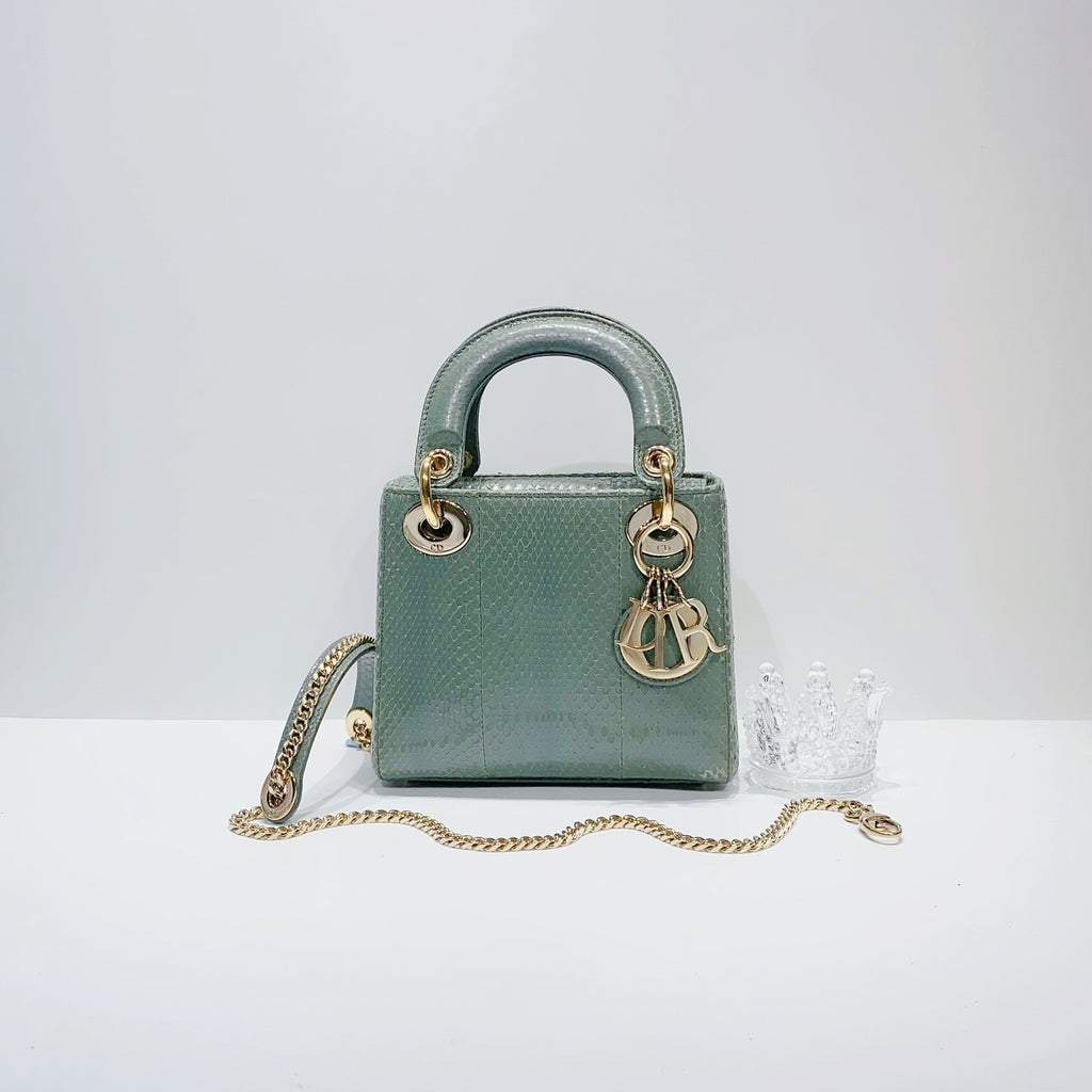 No.001558-3-Dior Python Mini Lady Dior
