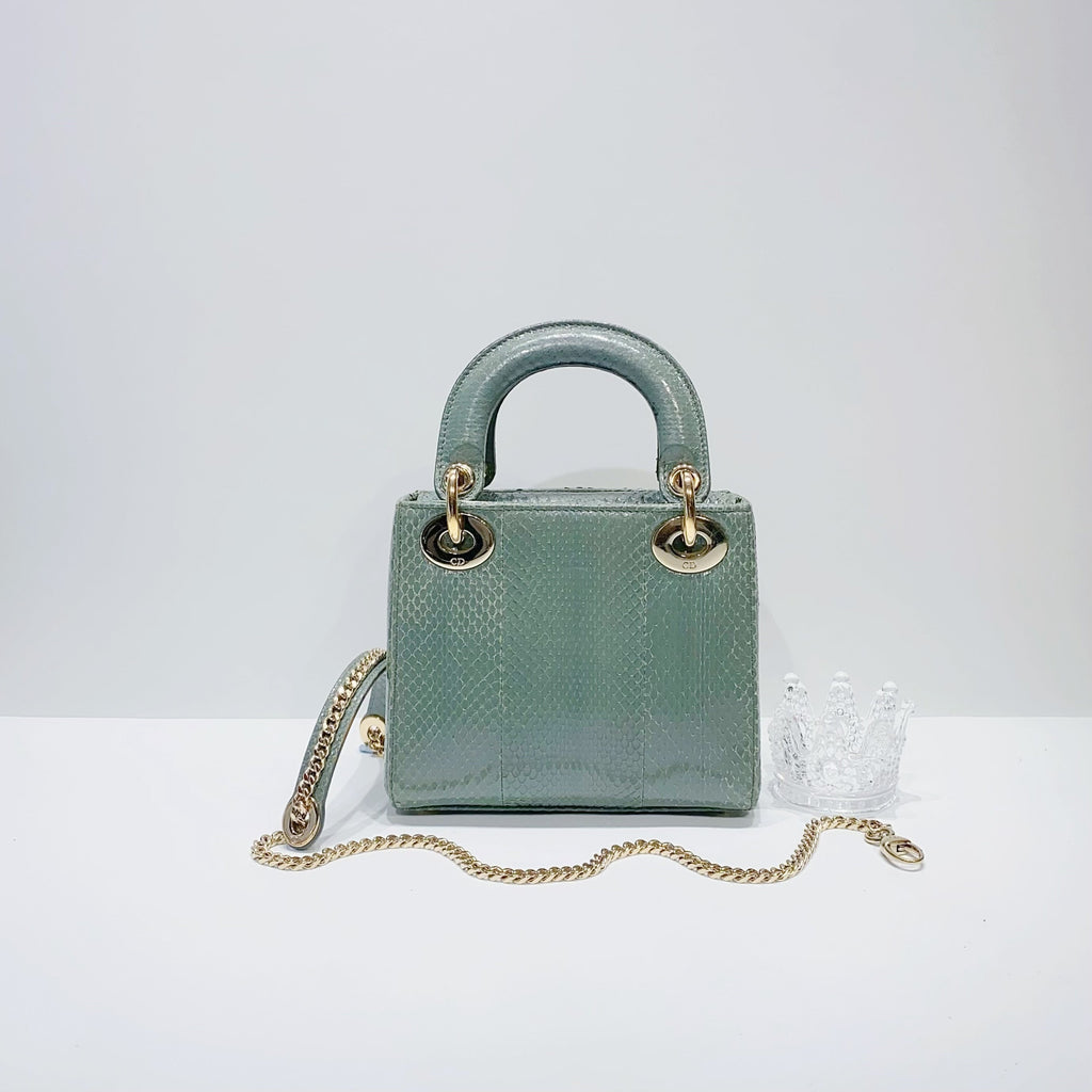 No.001558-3-Dior Python Mini Lady Dior