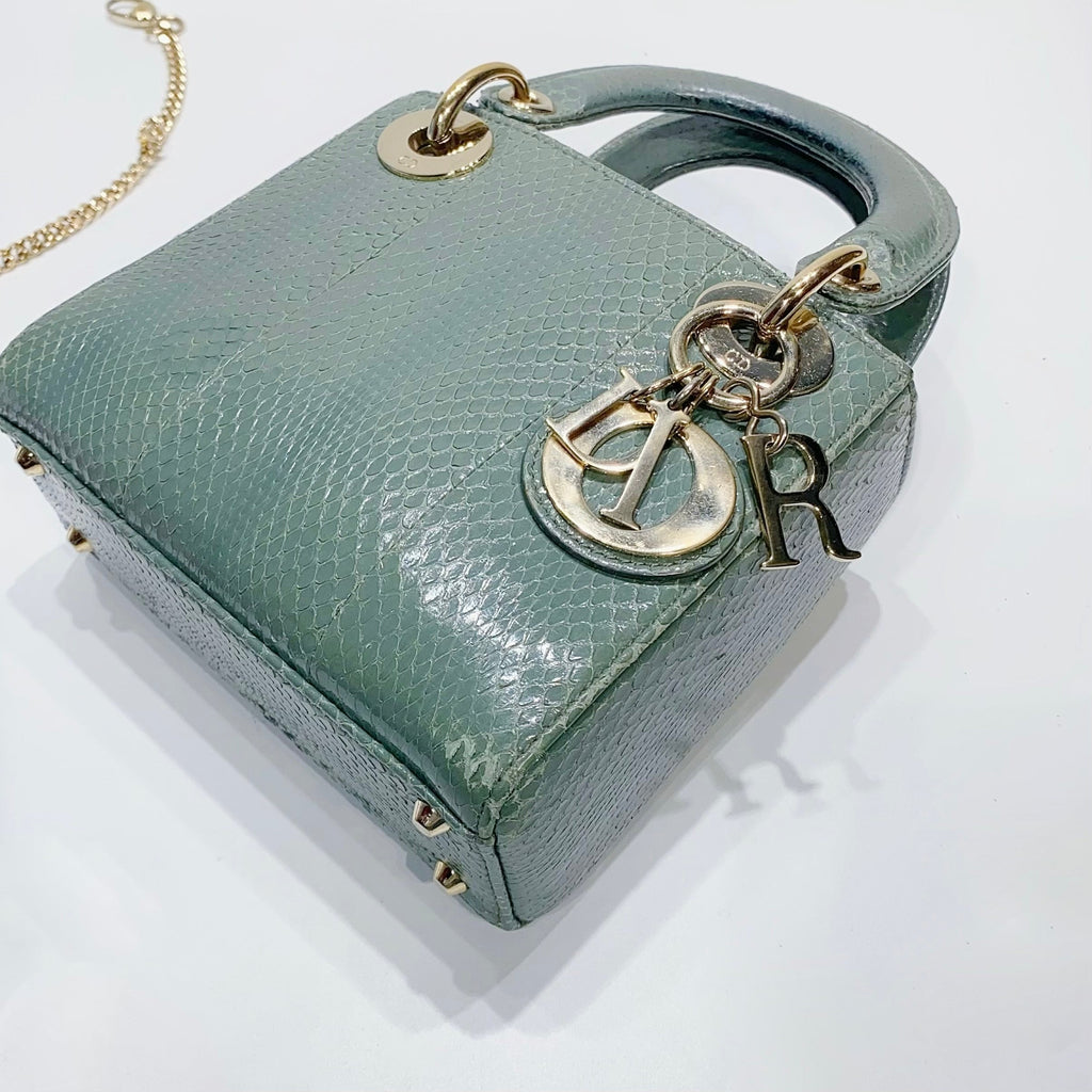 No.001558-3-Dior Python Mini Lady Dior