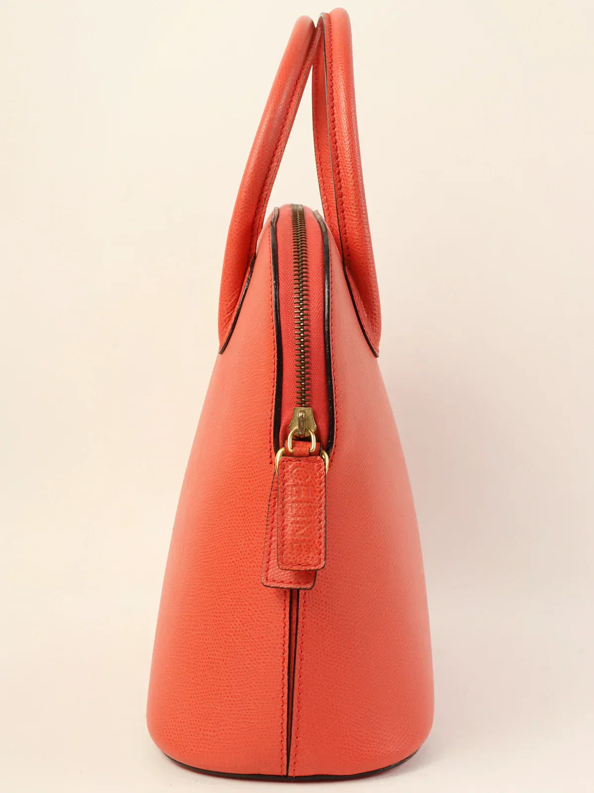 CELINE Logo Embossed Charm 2Way Bag Coral Pink
