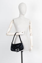 FENDI Baguette Bag Satin Black Sparkle