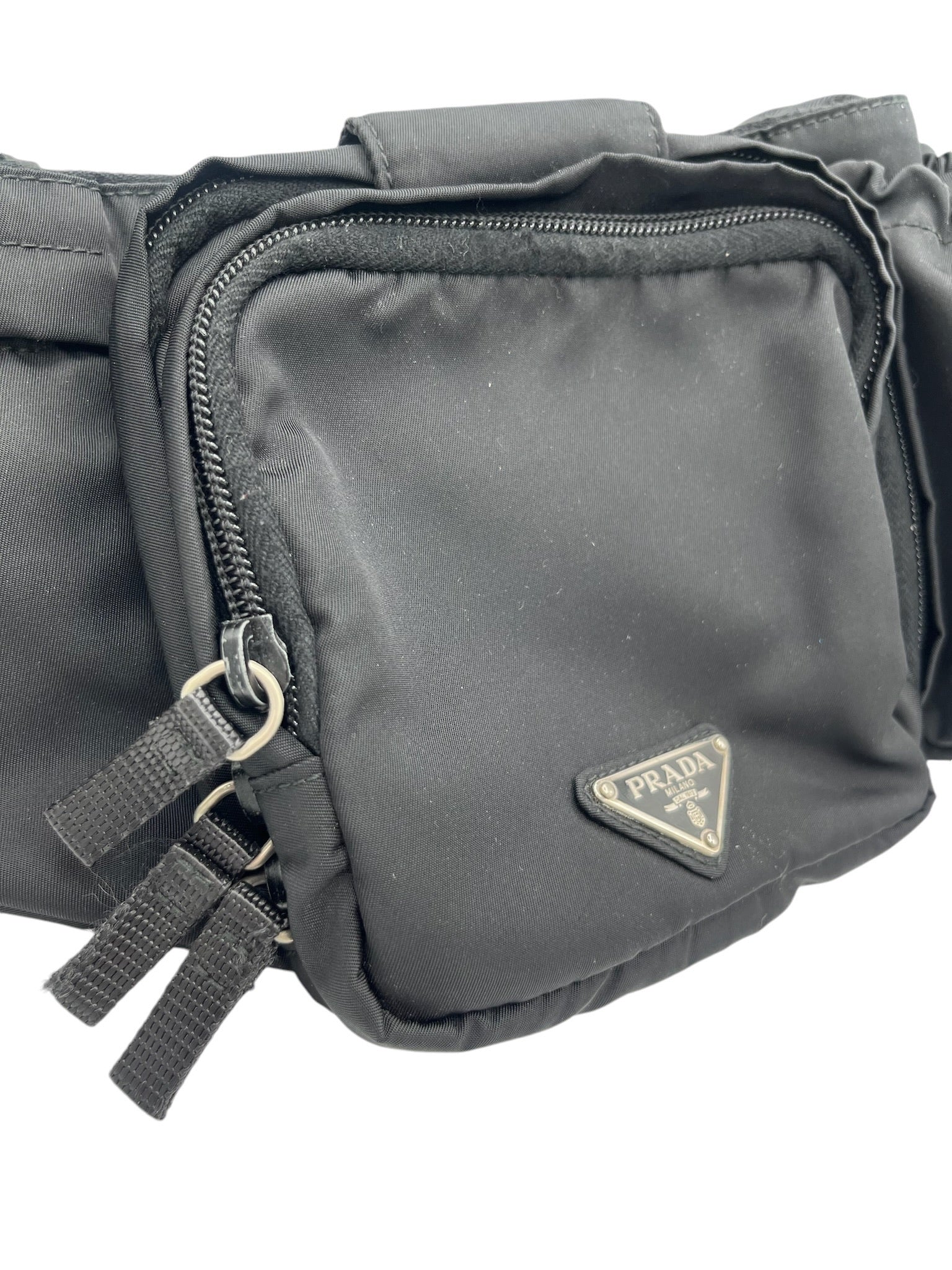 PRADA - Black Tessuto Montagna Belt Bag