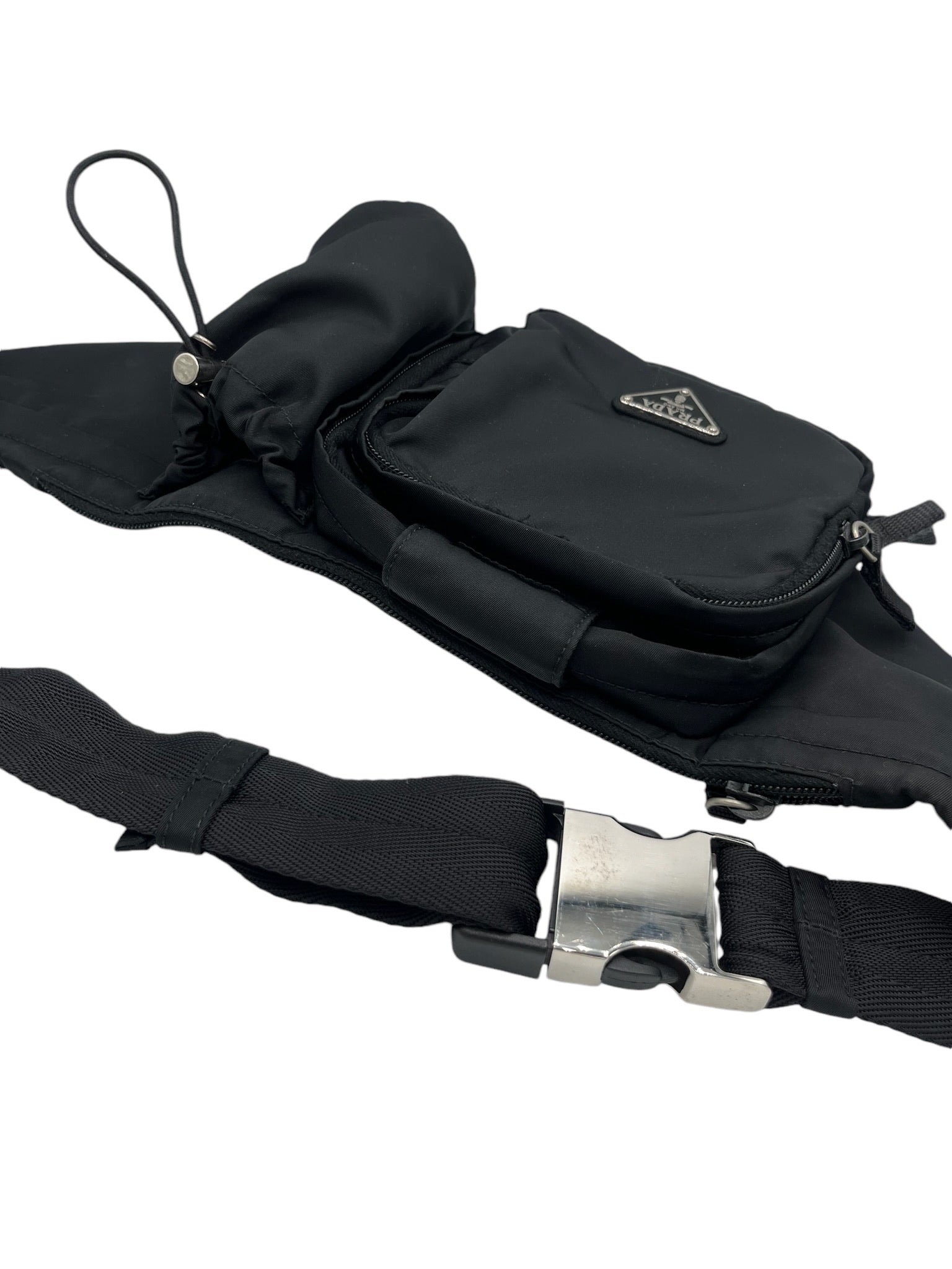 PRADA - Black Tessuto Montagna Belt Bag