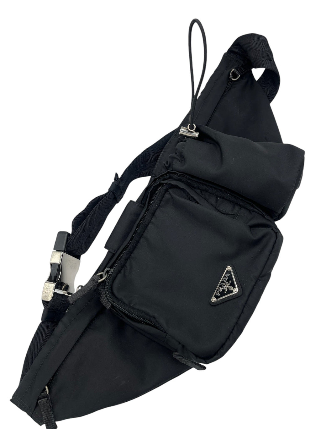 PRADA - Black Tessuto Montagna Belt Bag