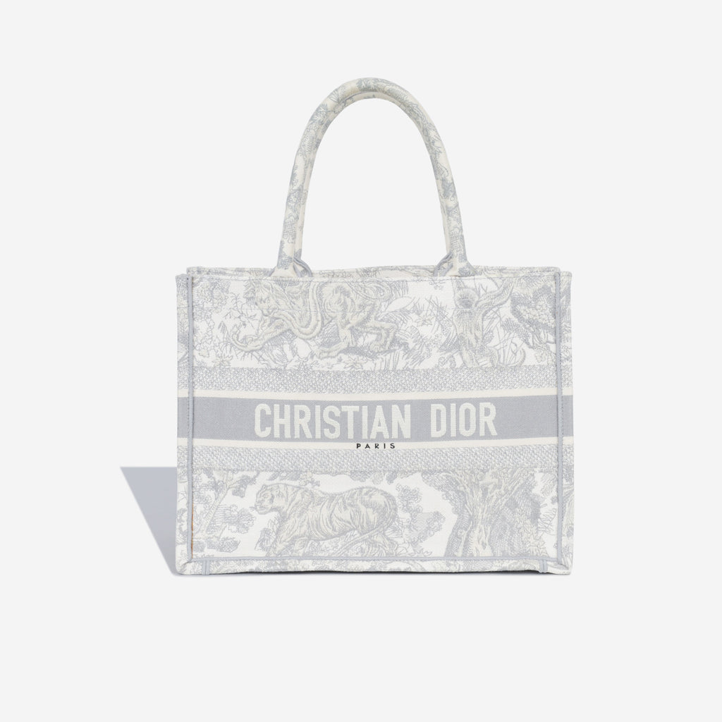 Dior Small Book Tote - Grey Toile Du Jouy