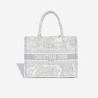 Dior Small Book Tote - Grey Toile Du Jouy