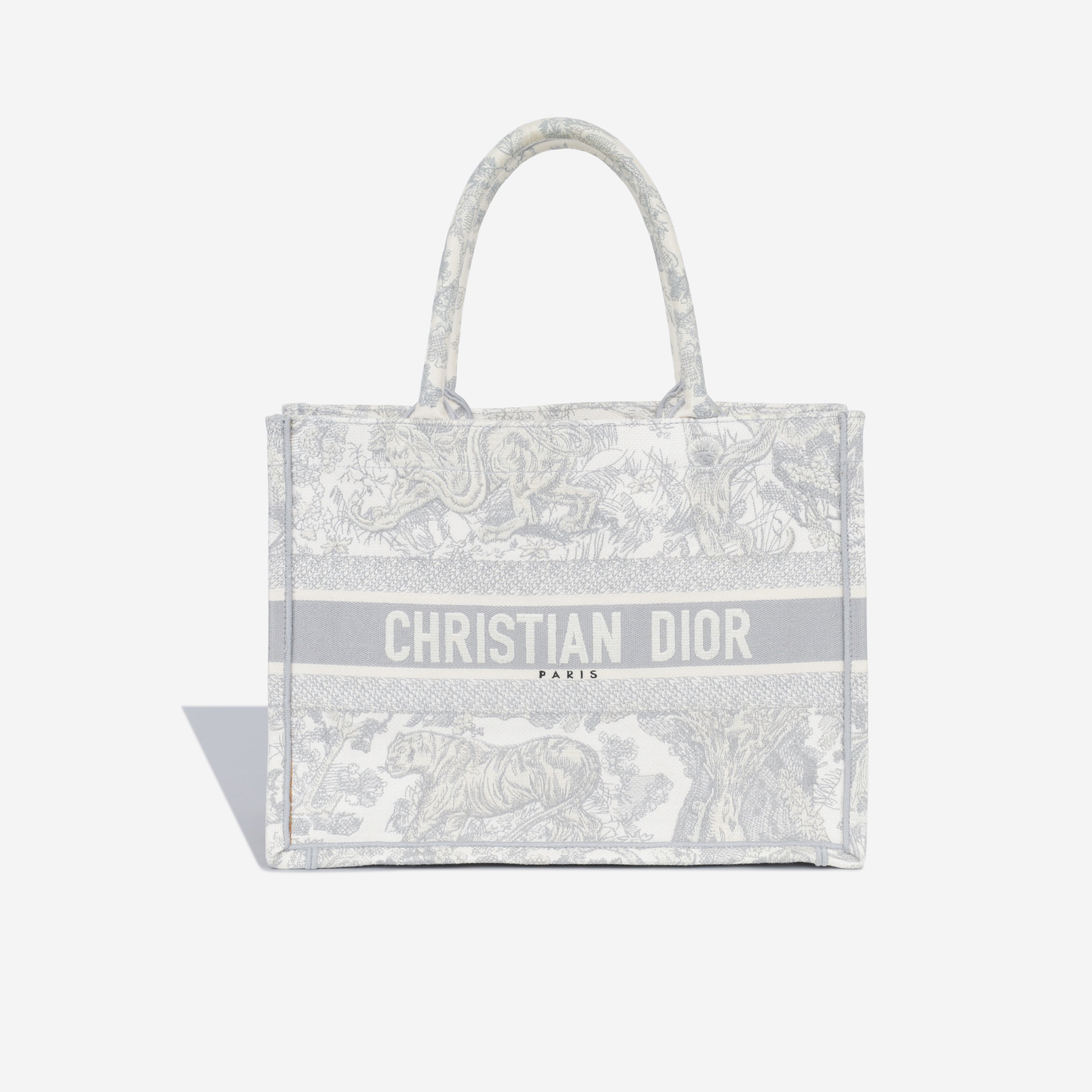 Dior Small Book Tote - Grey Toile Du Jouy
