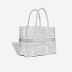 Dior Small Book Tote - Grey Toile Du Jouy