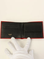 CELINE Logo Embossed Wallet Red