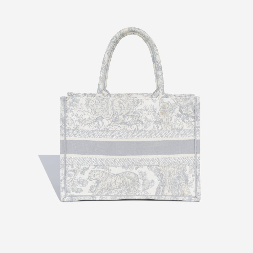 Dior Small Book Tote - Grey Toile Du Jouy