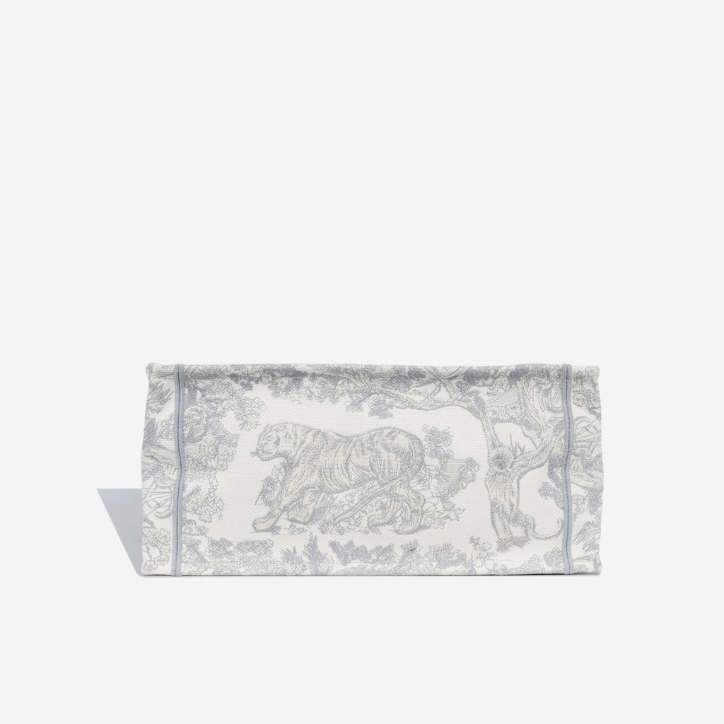 Dior Small Book Tote - Grey Toile Du Jouy