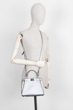 FENDI Peekaboo Bag Mini Leather Silver