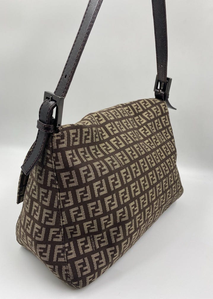 Fendi Mamma Baguette in Brown Zucca Canvas