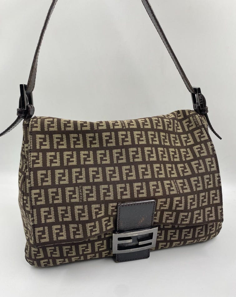 Fendi Mamma Baguette in Brown Zucca Canvas