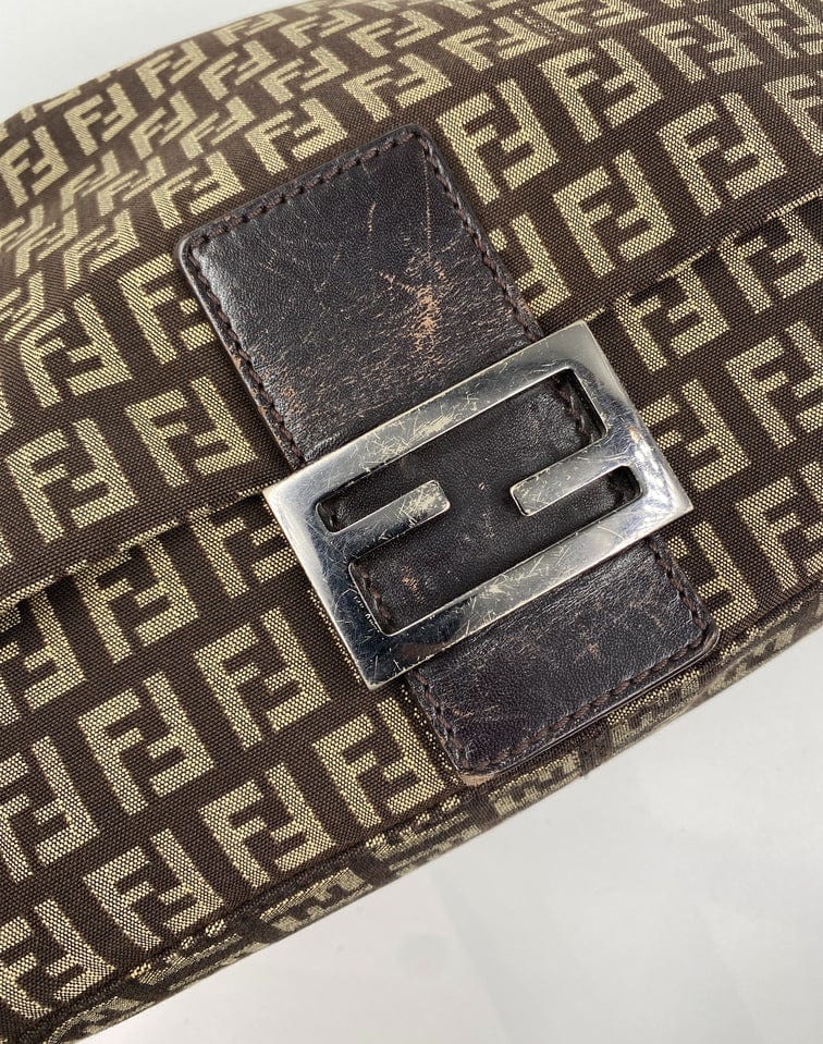 Fendi Mamma Baguette in Brown Zucca Canvas