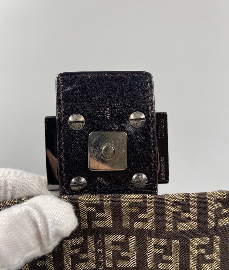 Fendi Mamma Baguette in Brown Zucca Canvas