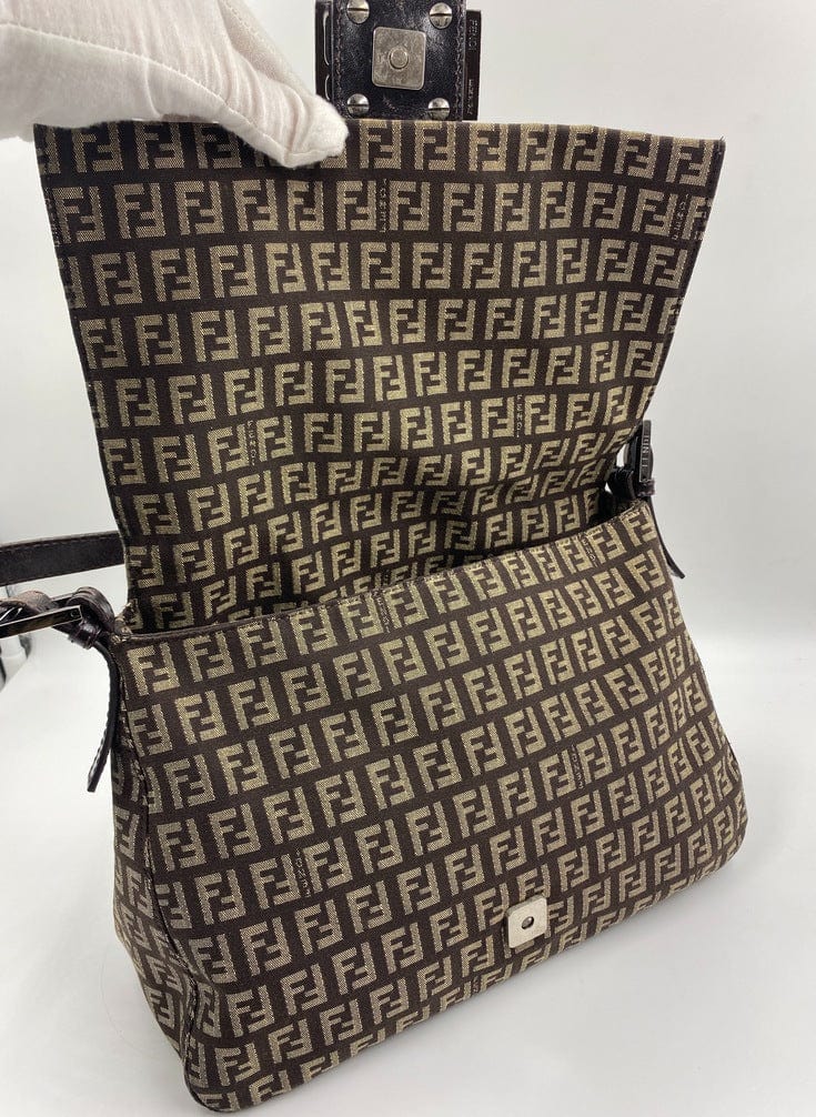 Fendi Mamma Baguette in Brown Zucca Canvas