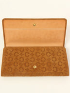 CELINE Suede C Macadam Pattern Wallet Brown