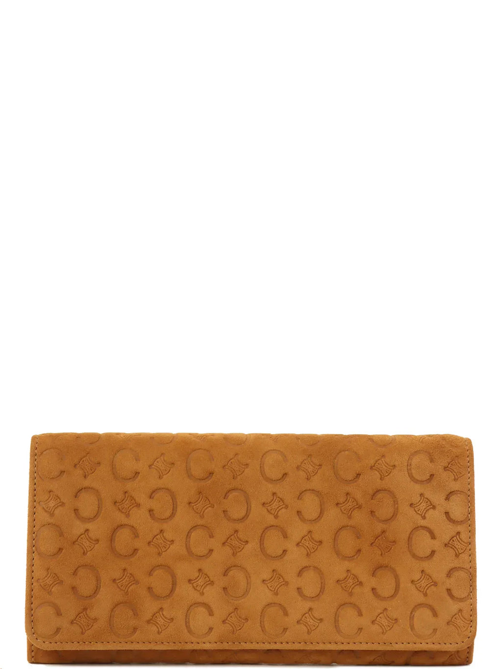 CELINE Suede C Macadam Pattern Wallet Brown