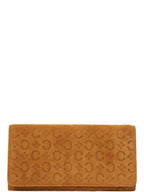 CELINE Suede C Macadam Pattern Wallet Brown