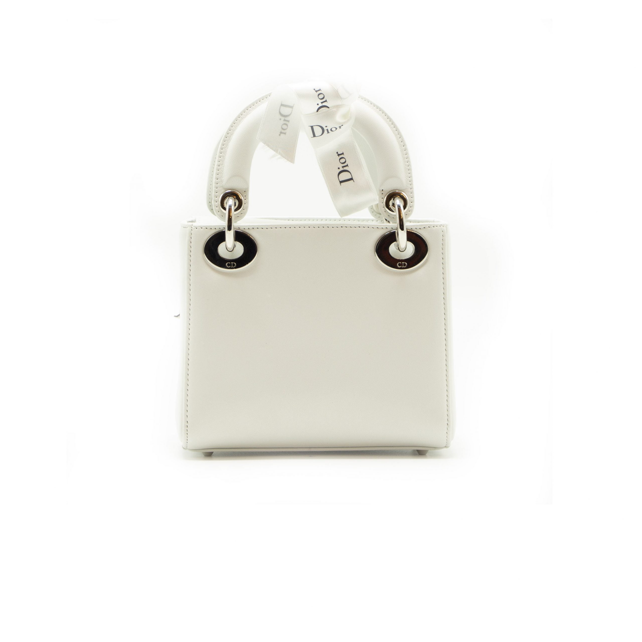 Dior White  Animal Embroidery Limited Edition Mini Lady Dior Tote