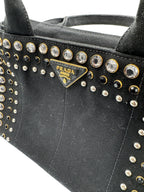 PRADA - Canvas Canapa Tote Bag Black Canvas