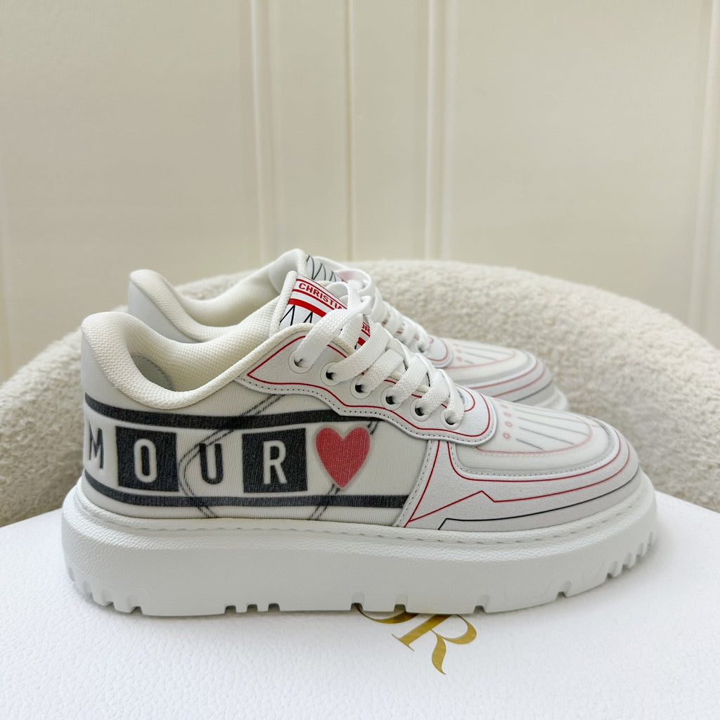 Dior Dioramour Dior Addict Sneakers in Calfskin and Technical Fabric Sz 36