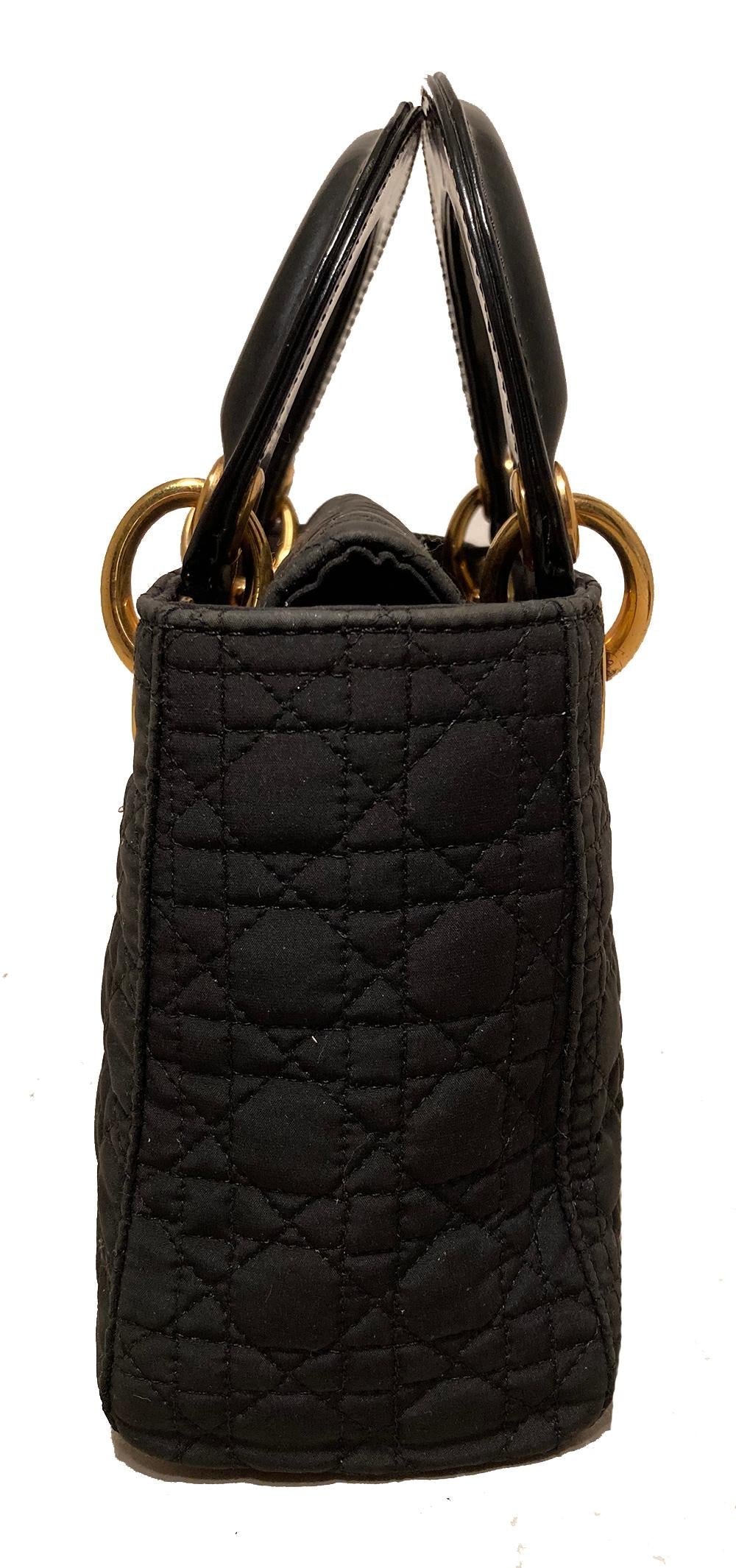 CHRISTIAN DIOR Black Nylon Mini Lady Dior Bag