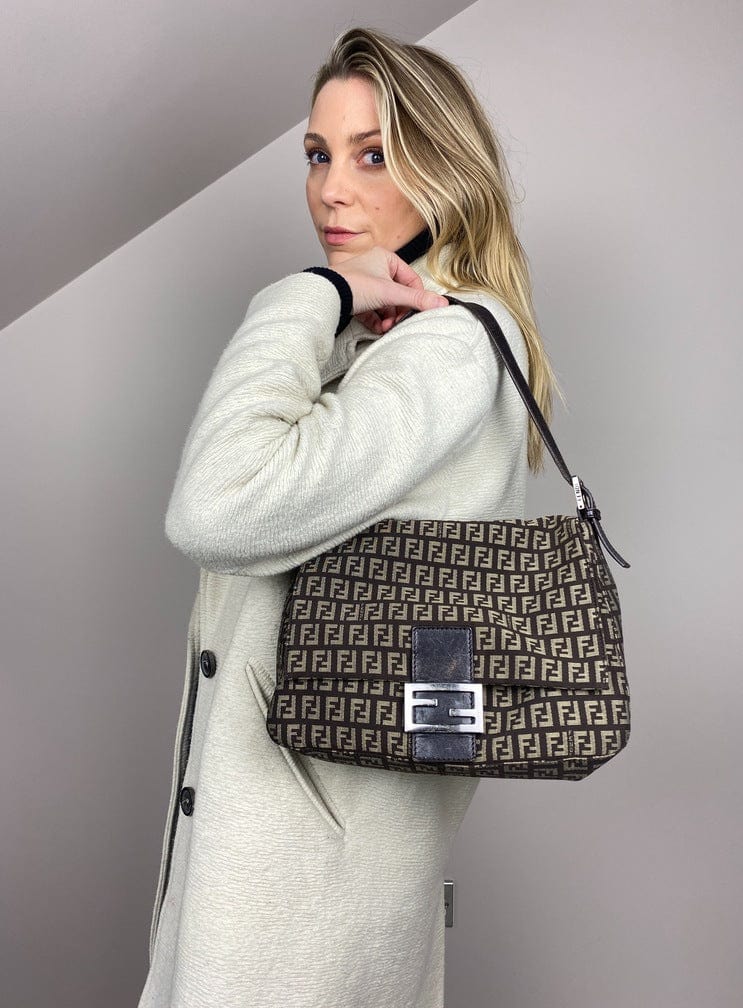Fendi Mamma Baguette in Brown Zucca Canvas