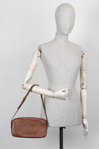 CELINE Mini Triomphe Camera Bag Calfskin Tan