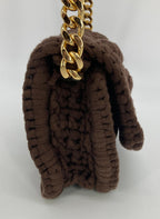 BOTTEGA VENETA Brownie Classic Brown Crochet Flap Bag