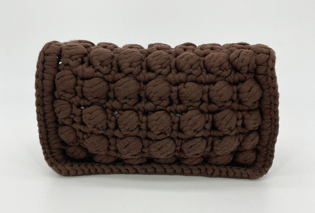 BOTTEGA VENETA Brownie Classic Brown Crochet Flap Bag