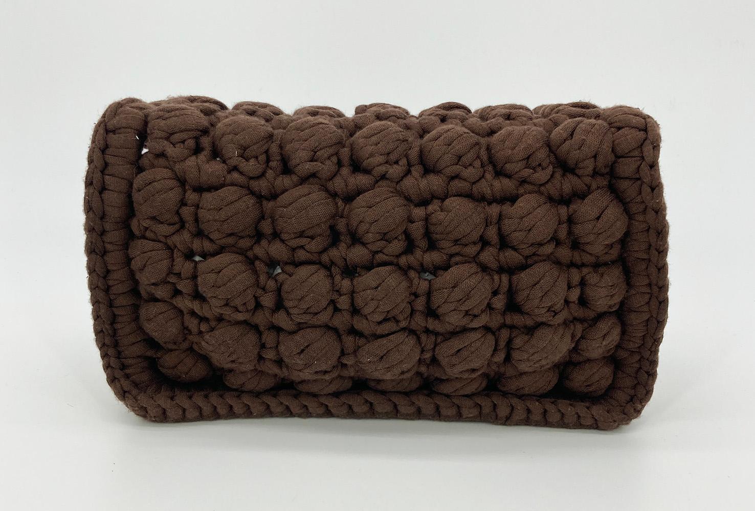 BOTTEGA VENETA Brownie Classic Brown Crochet Flap Bag