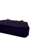 CHANEL - Vintage Stitch Purple Satin Shoulder Bag