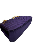 CHANEL - Vintage Stitch Purple Satin Shoulder Bag