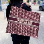 Dior Oblique Large Book Tote Burgundy
